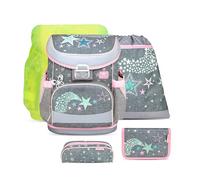 Belmil ergonomischer Schulranzen Set 5-teilig mit Regenschutz 1, 2 Klasse Grundschule/Super Leicht 800-860 g/Brustgurt 405-33/AG/S/R (Shine Bright)