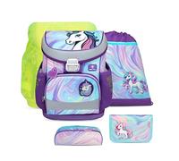 Belmil ergonomischer Schulranzen Set 5-teilig mit Regenschutz 1, 2 Klasse Grundschule/Super Leicht 800-860 g/Brustgurt 405-33/AG/S/R (Unicorn Dream)