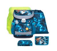 Belmil ergonomischer Schulranzen Set 5-teilig mit Regenschutz 1, 2 Klasse Grundschule/Super Leicht 800-860 g/Brustgurt 405-33/AG/S/R (Infinity Space)