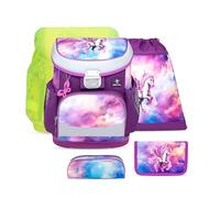 Belmil ergonomischer Schulranzen Set 5-teilig mit Regenschutz 1, 2 Klasse Grundschule/Super Leicht 800-860 g/Brustgurt 405-33/AG/S/R (Pegasus)