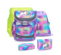 Belmil ergonomischer Schulranzen Set 5-teilig mit Regenschutz 1, 2 Klasse Grundschule/Super Leicht 800-860 g/Brustgurt 405-33/AG/S/R (Rainbow Color 2)