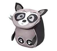 Belmil Kindergartenrucksack mit Brustgurt und Namensschild für 1-3 Jährige/Jungen - Mädchen / 4 L/Grau/in Tierform: Waschbär (305-15 Mini Raccoon)