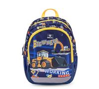 Belmil Kindergartenrucksack mit Brustgurt und Namensschild für 3-6 Jährige/Krippenrucksack Kindergartentasche Kindertasche (Big Wheel 2)