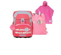Belmil Maxi Plus mit Patches Schulranzen Set 7 - teilig mit Regenponcho (405-87/P/S/RP) (Aurora)
