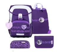 Belmil Maxi Plus mit Patches Schulranzen Set 7 - teilig mit Regenponcho (405-87/P/S/RP) (Twilight Charm)