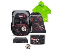 Belmil Maxi Schulranzen Set 5 - teilig mit Regenponcho (405-83/AG/S/RP) (Ninja)