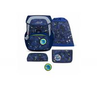 Belmil Maxi Schulranzen-Set 5-teilig T-Rexy mit Brustgurt, Magnetverschluss, Patch 1 Stück T-Rexy Schulranzen Set