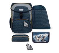 Belmil Maxi Schulranzen-Set 5-teilig "Wolfs" mit Brustgurt