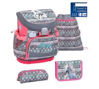 Belmil Mini-Fit ergonomisches Schul-Set 4-teilig"Horse Aruba Blue" mit Brustgurt