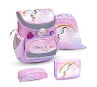 Belmil Mini-Fit ergonomisches Schulranzen-Set 4-teilig Einhorn Schulranzen Set
