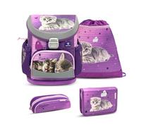 Belmil Mini-Fit ergonomisches Schulranzen-Set 4-teilig Katze