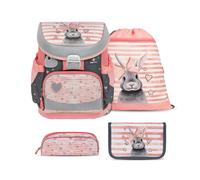 Belmil Mini-Fit ergonomisches Schulranzen-Set 4-teilig "Little Bunnies" mit Brustgurt