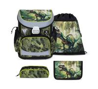 Belmil Mini-Fit ergonomisches Schulranzen-Set 4-teilig "Lost World" mit Brustgurt