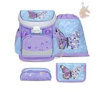Belmil Mini-Fit ergonomisches Schulranzen-Set 4-teilig Schmetterling
