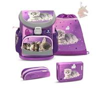 Belmil Mini-Fit Schulranzen Set 5-teilig mit extra Schlüsselanhänger (405-33AGS GRAT) (Little Caty 2025)