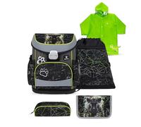 Belmil Mini-Fit Schulranzen Set 5 - teilig mit Regenponcho (405-33/AG/S/RP) (Black Panther)