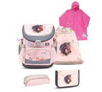 Belmil Mini-Fit Schulranzen Set 5 - teilig mit Regenponcho (405-33/AG/S/RP) (Horse Chestnut)