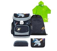 Belmil Mini-Fit Schulranzen Set 5 - teilig mit Regenponcho (405-33/AG/S/RP) (Orion)