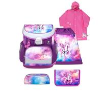 Belmil Mini-Fit Schulranzen Set 5 - teilig mit Regenponcho (405-33/AG/S/RP) (Pegasus)