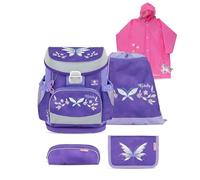 Belmil Mini-Fit Schulranzen Set 5 - teilig mit Regenponcho (405-33/AG/S/RP) (Starlight Wings)
