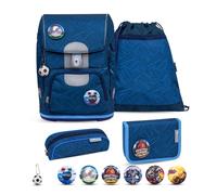 Belmil Motion ergonomisches Schulranzen Set 5-teilig "Blue Motion" aus recyceltem