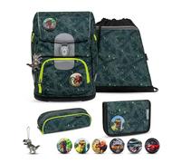 Belmil Motion ergonomisches Schulranzen Set 5-teilig "Green Splash" aus recyceltem