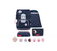 Belmil Motion ergonomisches Schulranzen Set 5-teilig aus recyceltem Material mit Brustgurt, Hüftgurt, Magnetverschluss, Patch Set 6 Stück (405-74/AG/S) (Midnight Gallop)