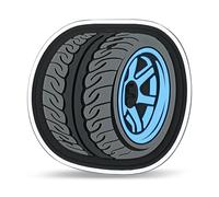 Belmil Patches mit Klettverschluss Set 3-teilig- kompatibel mit Schulranzen Comfy/Smarty (Car Wheel Blue)