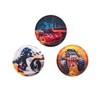 Belmil Patches mit Klettverschluss Set 3-teilig- kompatibel mit Schulranzen Comfy/Smarty (Speed Red Car)