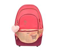 Belmil Premium 2in1 Schulrucksack mit Hüfttasche für Mädchen/AGR, Brustgurt, Hüftgurt (338-84/P Coral)