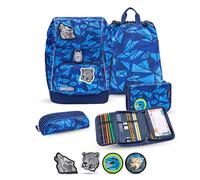 Belmil Premium Comfy Plus ergonomisches Schulranzen Set 5 - teilig, für kleine Kinder/Erstklässler - STAEDTLER, Brustgurt, Hüftgurt, Magnetverschluss (405-73/P/S) (Glacier Blue 2)