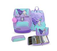 Belmil Premium Comfy Plus ergonomisches Schulranzen Set 5 - teilig, für kleine Kinder/Erstklässler - STAEDTLER, Brustgurt, Hüftgurt, Magnetverschluss (405-73/P/S) (Serenity 2)