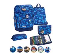 Belmil Premium Comfy Plus ergonomisches Schulranzen Set 5 - teilig, für kleine Kinder/Erstklässler - STAEDTLER, Brustgurt, Hüftgurt, Magnetverschluss (405-73/P/S) (Glacier Blue)