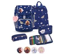 Belmil Premium Comfy Plus ergonomisches Schulranzen Set 5 - teilig, für kleine Kinder/Erstklässler - STAEDTLER, Brustgurt, Hüftgurt, Magnetverschluss (405-73/P/S) (Daisy 2)