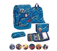 Belmil Premium Comfy Plus ergonomisches Schulranzen Set 5 - teilig, für kleine Kinder/Erstklässler - STAEDTLER, Brustgurt, Hüftgurt, Magnetverschluss (405-73/P/S) (Baltic)