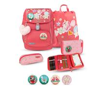 Belmil Premium Comfy Plus ergonomisches Schulranzen Set 5 - teilig, für kleine Kinder/Erstklässler - STAEDTLER, Brustgurt, Hüftgurt, Magnetverschluss (405-73/P/S) (Rose Quartz 2)