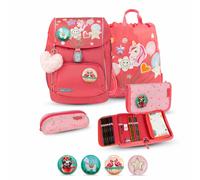 Belmil Premium Comfy Plus ergonomisches Schulranzen Set 5 - teilig, für kleine Kinder/Erstklässler - STAEDTLER, Brustgurt, Hüftgurt, Magnetverschluss (405-73/P/S) (Rose Quartz 2)