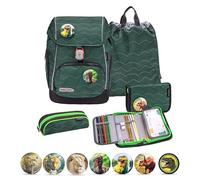 Belmil Premium Comfy Plus Schulranzen Set 6 teilig mit STABILO Stiften und GRATIS Patch Set 405-73/P/S/P (Twist of Lime)