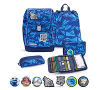 Belmil Premium Comfy Plus Schulranzen Set 6 teilig mit STABILO Stiften und GRATIS Patch Set 405-73/P/S/P (Glacier Blue)