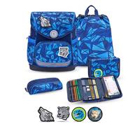 Belmil Premium Compact Plus ergonomisches Schulranzen Set 5 - teilig, AGR, Brustgurt, Hüftgurt, Magnetverschluss (405-41/P/S) (Glacier Blue 2)