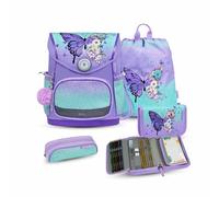 Belmil Premium Compact Plus ergonomisches Schulranzen Set 5 - teilig, AGR, Brustgurt, Hüftgurt, Magnetverschluss (405-41/P/S) (Serenity 2)