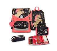 Belmil Schulranzen-Set Premium Compact Plus 4-tlg. – ergonomisch, Magnetverschluss – Stardust