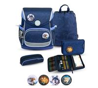 Belmil Premium Compact Plus ergonomisches Schulranzen Set 5 - teilig, AGR, Brustgurt, Hüftgurt, Magnetverschluss (405-41/P/S) (Topographic 2)