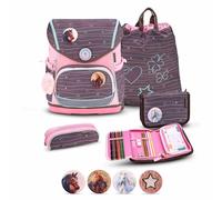 Belmil Premium Compact Plus ergonomisches Schulranzen Set 5 - teilig, AGR, Brustgurt, Hüftgurt, Magnetverschluss (405-41/P/S) (Mint 2)