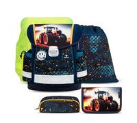 Belmil Schulranzen Set 403-13/AG/S/R 5 - teilig ergonomischer Schulranzen Set mit Regenschutz 1. klasse 2. klasse 3. klasse - Super Leicht 930-990 g/Grundschule (Tractron 2)