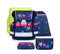 Belmil Schulranzen Set 403-13/AG/S/R 5 - teilig ergonomischer Schulranzen Set mit Regenschutz 1. klasse 2. klasse 3. klasse - Super Leicht 930-990 g/Grundschule (Sparkling Star)