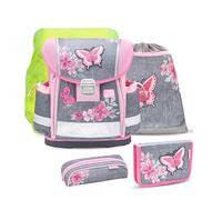 Belmil Schulranzen Set 403-13/AG/S/R 5 - teilig ergonomischer Schulranzen Set mit Regenschutz 1. klasse 2. klasse 3. klasse - Super Leicht 930-990 g/Grundschule (Elegant 2)