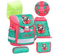 Belmil Schulranzen Set 5 - teilig ergonomischer Schulranzen Set mit Regenschutz 1. klasse 2. klasse 3. klasse - Super Leicht 930-990 g/Grundschule (Cute Sloth)