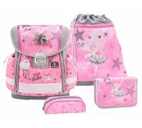 Belmil Schulranzen Set 5 - teilig ergonomischer Schulranzen Set mit Regenschutz 1. klasse 2. klasse 3. klasse - Super Leicht 930-990 g/Grundschule (Ballet Light Pink)