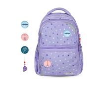Belmil Schulrucksack Set- 2 teilig "Purple Dots" mit Brustgurt 22 Liter